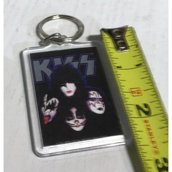 2001 KISS Band Keychain with Mirror on Reverse Kiss Catalogue 2.25" Rectangular - Picture 4 of 4